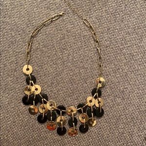 Black and gold circle necklace